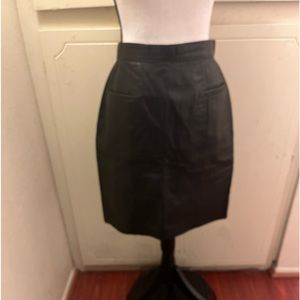 Leather black skirt